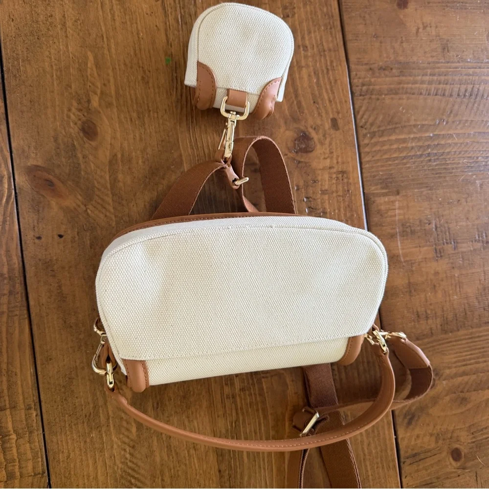 lululemon athletica Cream and Tan Crossbody Bag Set with Mini Pouch - Picture 6 of 7